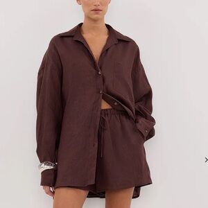 Dissh lune linen button down shirt